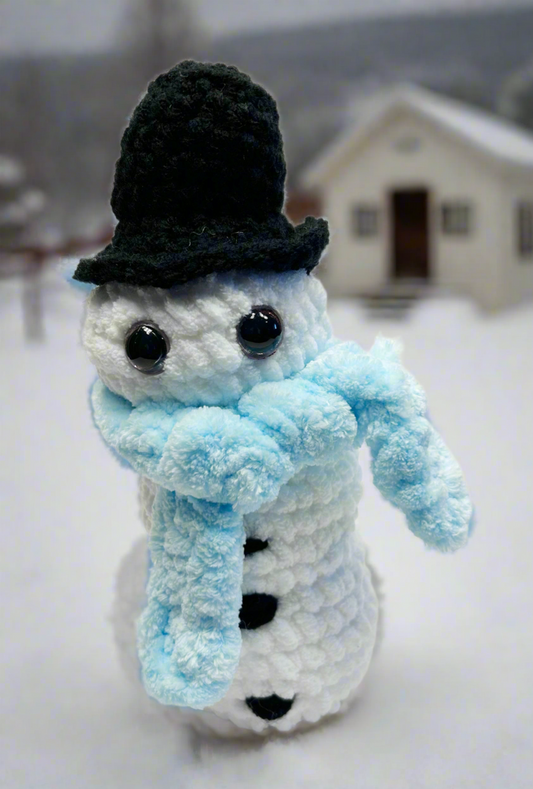 Fancy Standing Snowman With Hat And Scarf