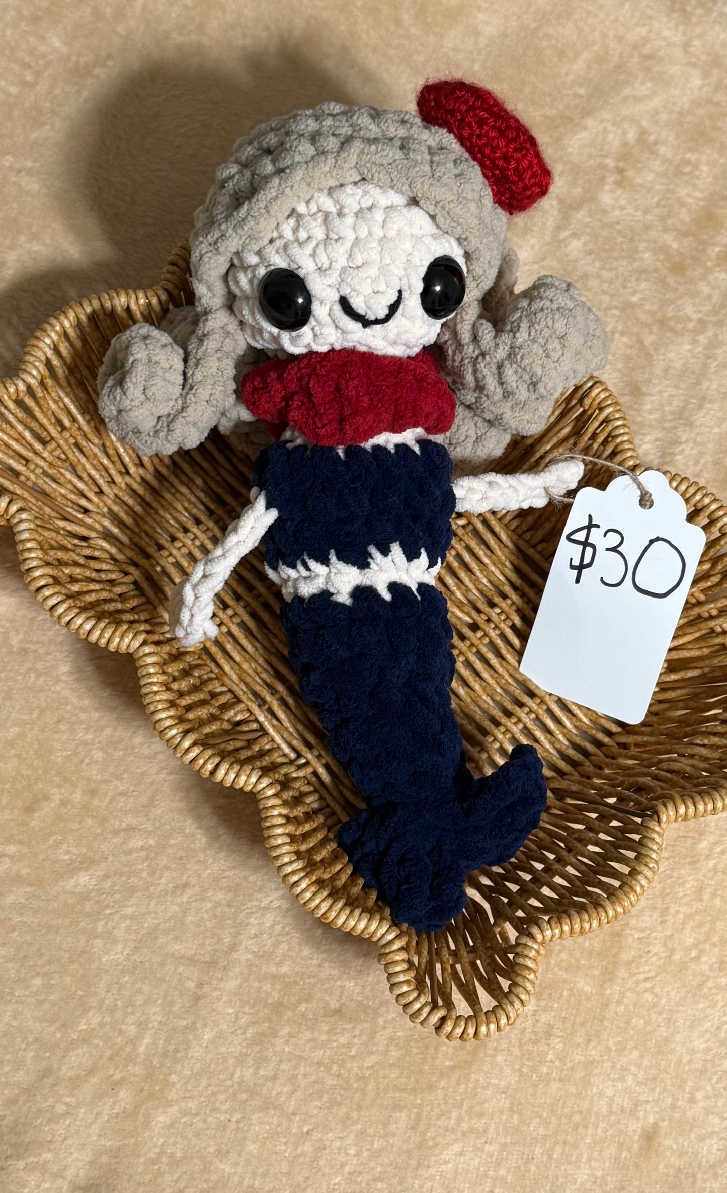 Mermaid Doll Handmade Plush Toy – Soft, Safe & Made for Little Imaginations (Ages 3+)