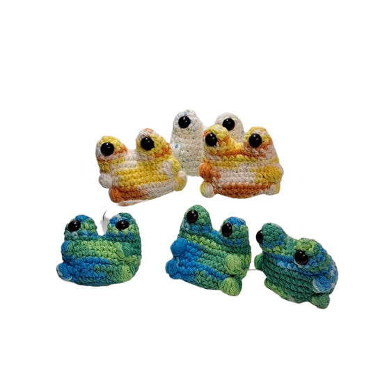Pocket Frog – Mini Crochet Frogs Plush, Handmade Stuffed Animal Toy, Cute Gift for Kids & Frog Lovers