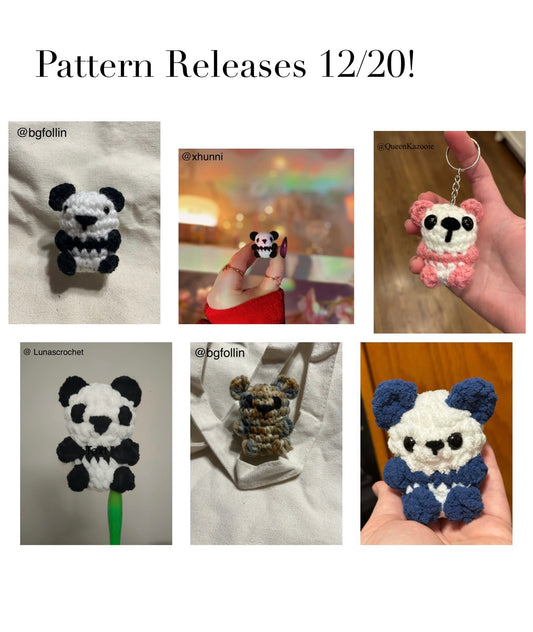 Pocket Panda No-Sew Beginner Crochet Pattern (PDF)
