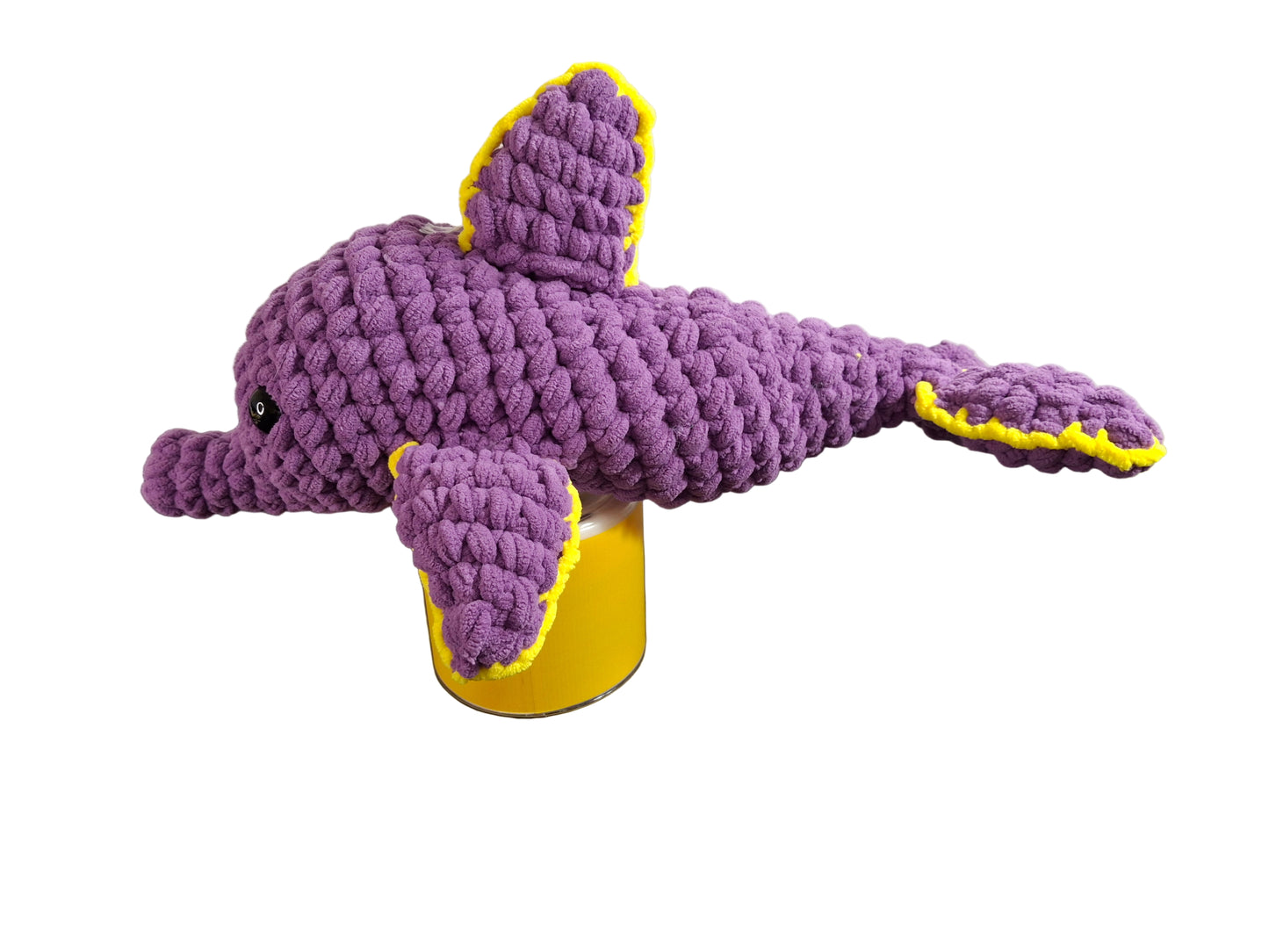 Big 18" Purple Dolphin Plushie with 2 Baby Dolphins – Handmade Stuffed Animal Sea Creatures for Kids