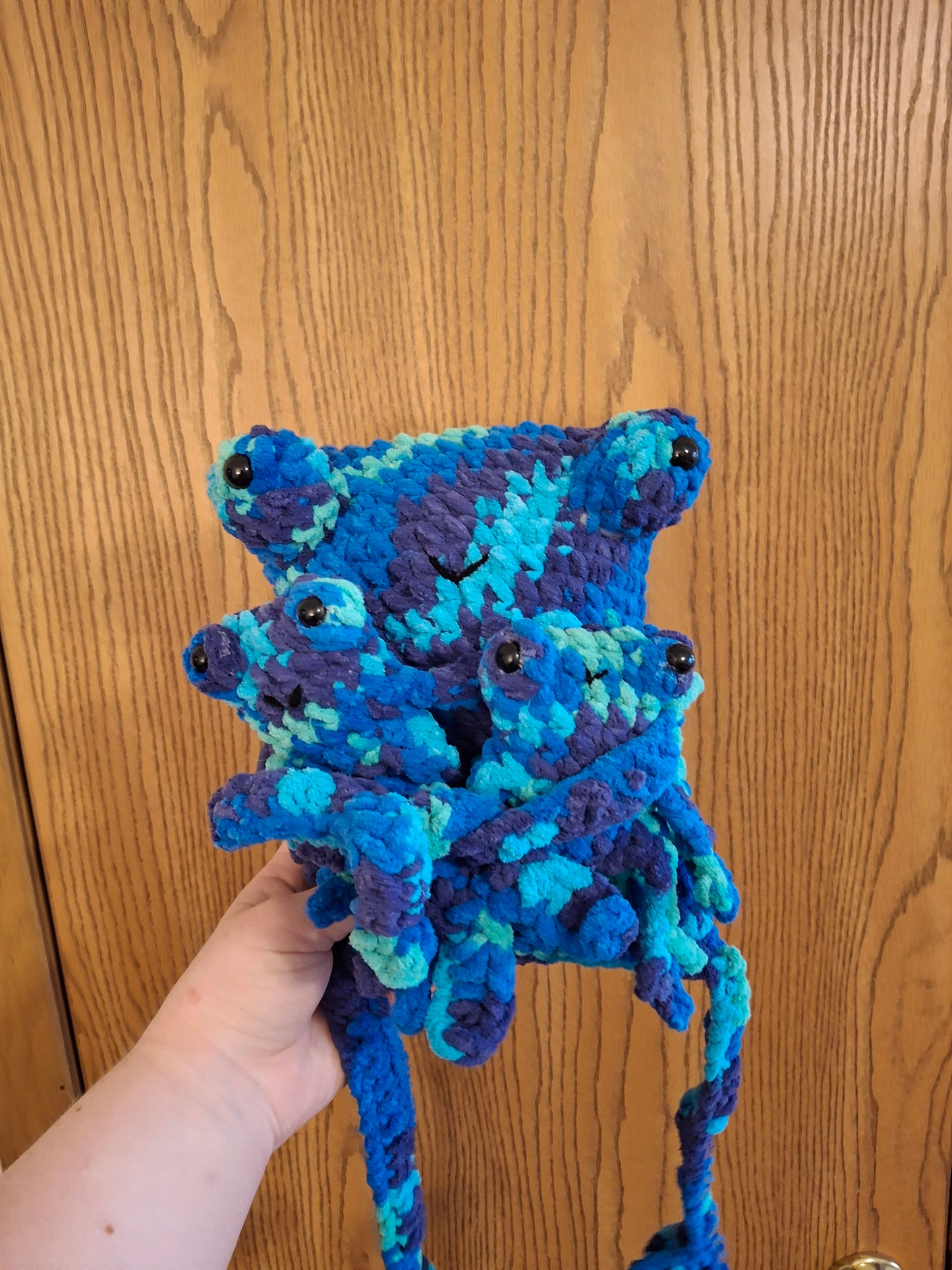 Handmade Crochet Leggy Frog Plush ā Soft Stuffed Animal Toy for Kids