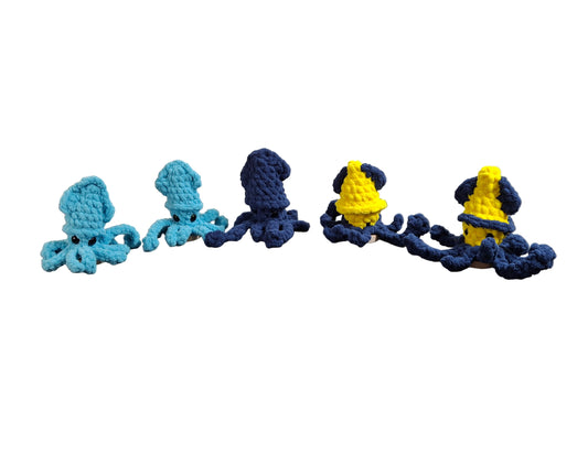 Small Soft Squid Handmade Crocheted Plush Toy -Stuffed Ocean Animal For Kids & Gifts