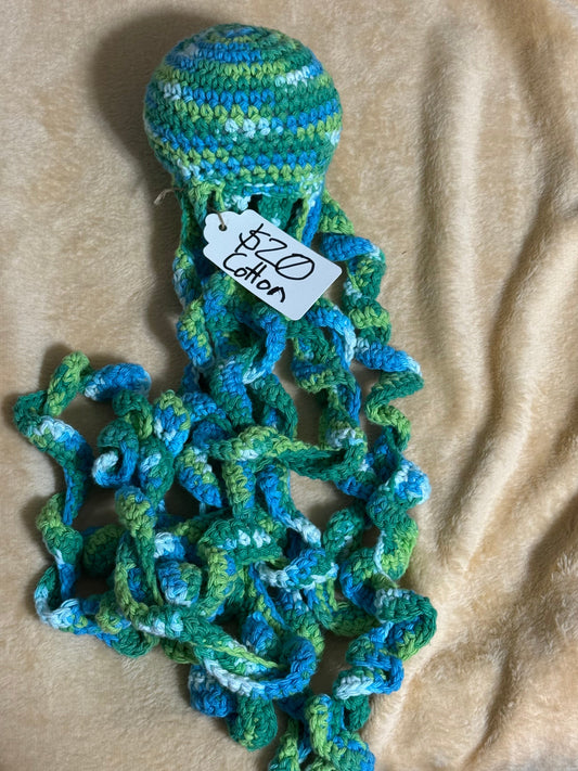 Rainbow Jellyfish Plushie – Colorful Crochet Sea Creature Toy for Ocean Lovers & Gifts