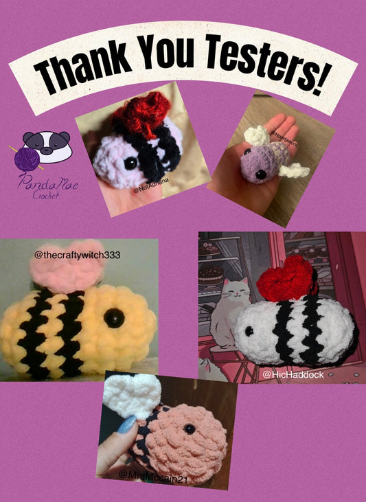 Bee My Valentine Crochet Pattern With Heart Wings – No-Sew PDF Digital Download