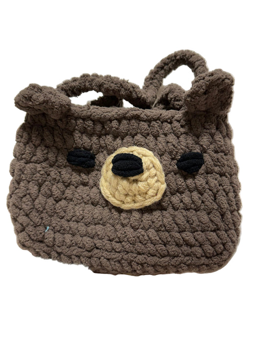 Brown Bear Crochet Handbag Purse for Phone – Grizzly Bear Design