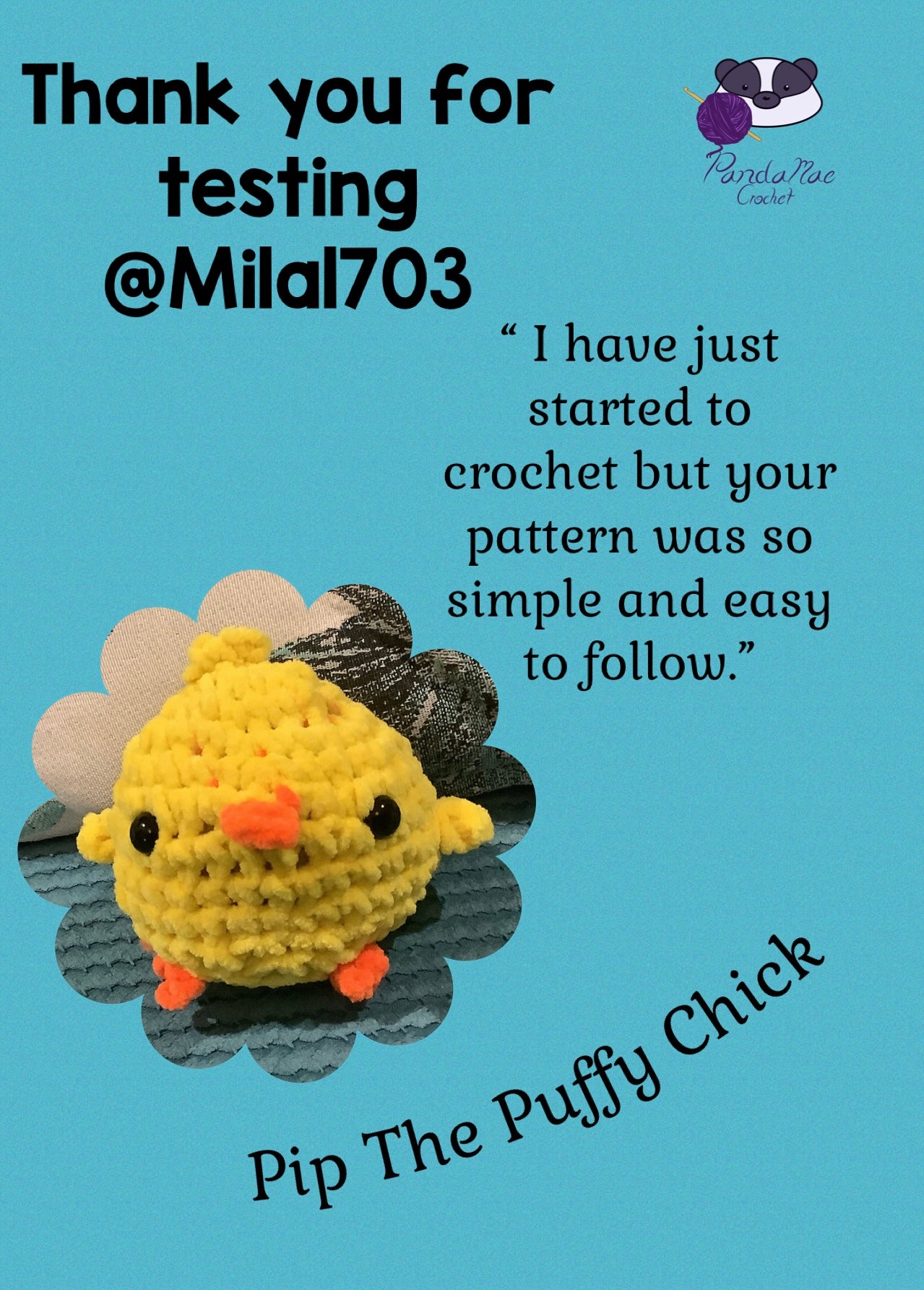 Pip the Puffy Chick No-Sew Round Crochet Plush Pattern PDF