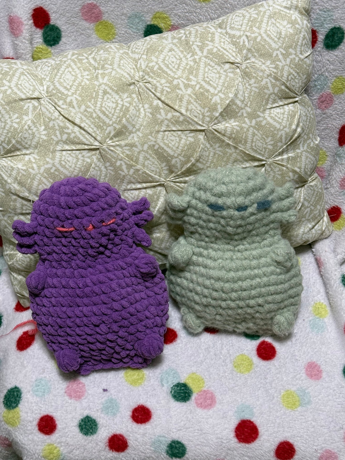 Sleepy Little Loves Soft Snuggle Axolotl Lovey PDF Crochet Pattern