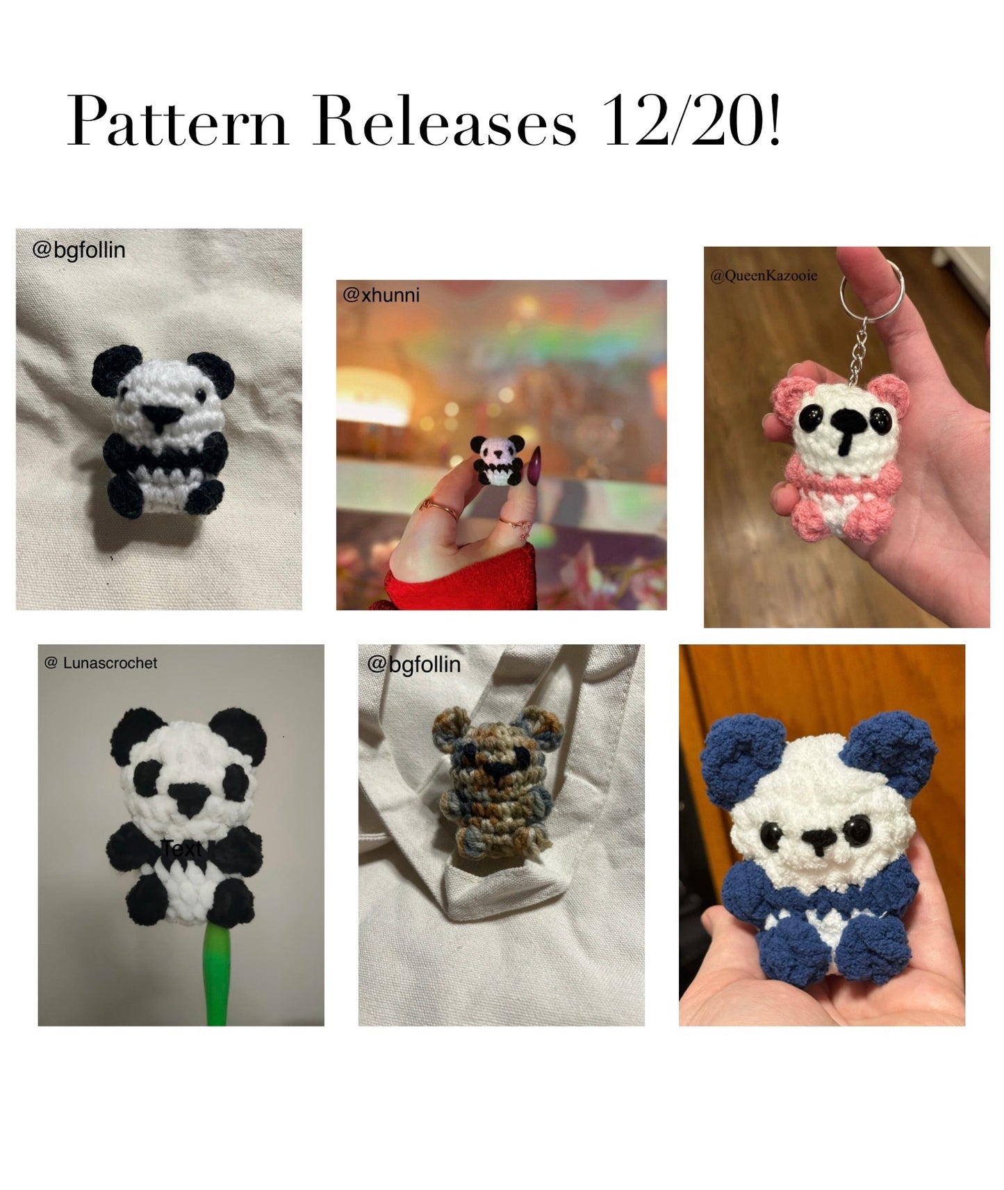 Pocket Panda No-Sew Beginner Crochet Pattern (PDF)