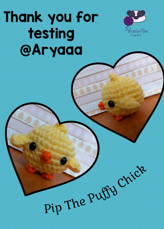 Pip the Puffy Chick No-Sew Round Crochet Plush Pattern PDF