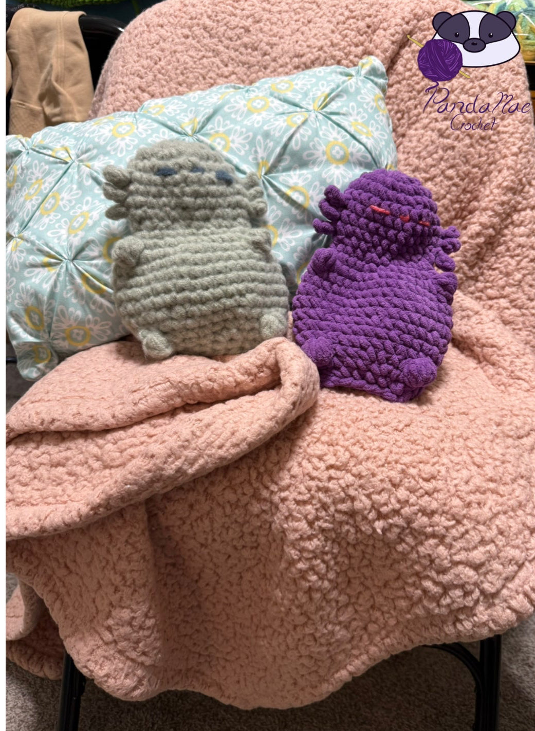 Sleepy Little Loves Soft Snuggle Axolotl Lovey PDF Crochet Pattern