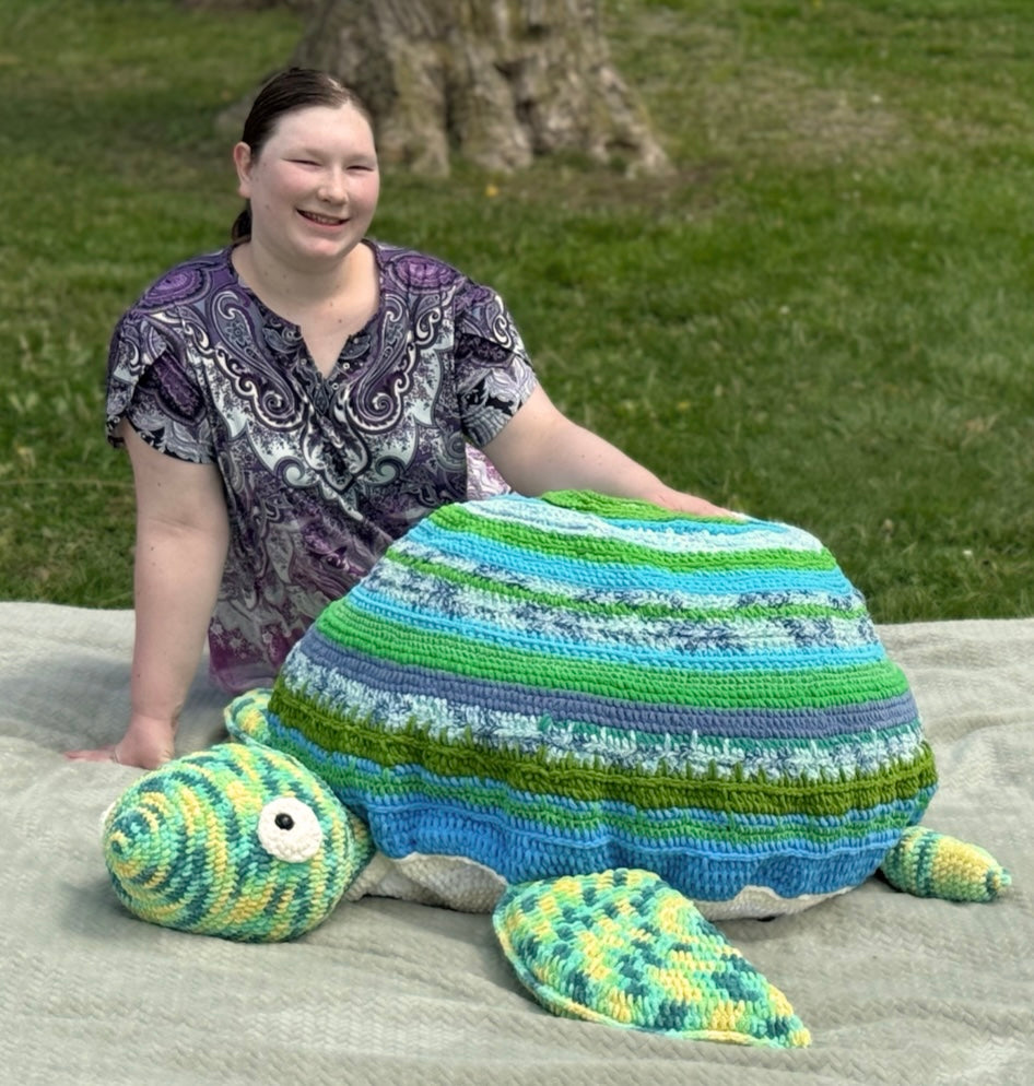 Giant Sea Turtle Soft Sculpture Bean Bag Chair Example Installation
