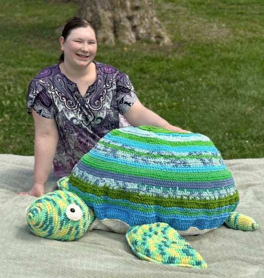 Giant Sea Turtle Soft Sculpture Bean Bag Chair Example Installation
