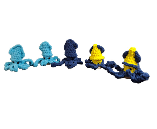 Small Handmade Crocheted Squid Plush Toy -Soft Stuffed Ocean Animal For Kids & Gifts