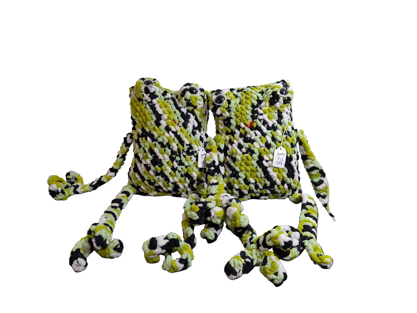 Handmade Crochet Leggy Frog Plush – Soft Stuffed Animal Toy for Kids