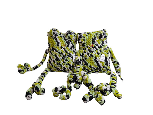 Handmade Crochet Leggy Frog Plush – Soft Stuffed Animal Toy for Kids